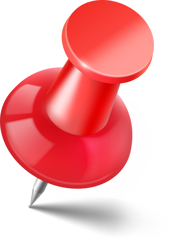 Glossy red push pin